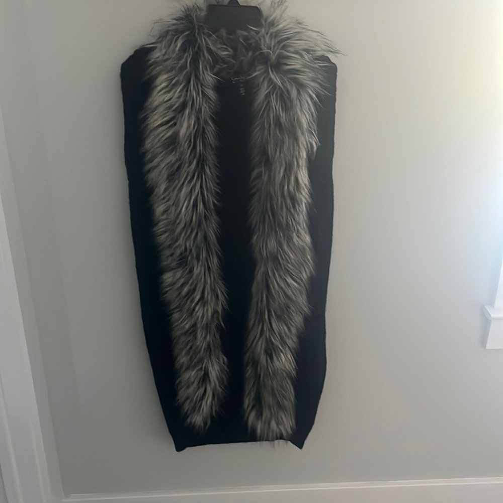 Jessica Simpson fur collar sweater vest